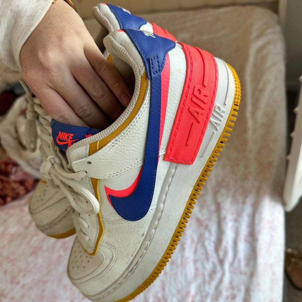 Nike air  Women’s Sneakers - retro White, Blue, and Pink